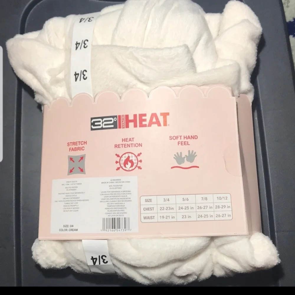 32 degrees Heat GirlsPlush Hoodie & Legging Set cream nwt